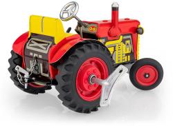 Kovap Traktor Zetor retro model 1:25 plechový Červený na klíček Kov 0395