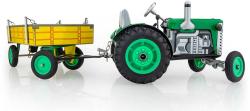 Kovap Traktor Zetor retro model 1:25 plechový Zelený na klíček Kov 0395