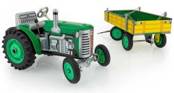 Kovap Traktor Zetor retro model 1:25 plechový Zelený na klíček Kov 0395