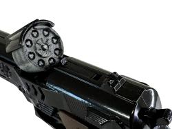 Kovová pistole serie 023 na kapslíkové kotoučky chromová s pouzdrem