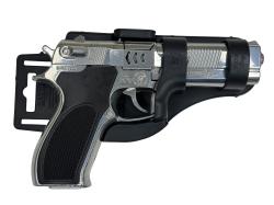 Kovová pistole serie 023 na kapslíkové kotoučky chromová s pouzdrem