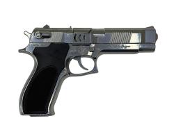 Kovová pistole serie 023 na kapslíkové kotoučky chromová s pouzdrem