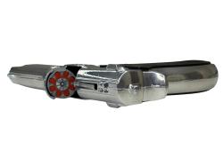 Kovová pistole serie 023 na kapslíkové kotoučky chromová s pouzdrem