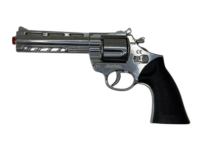 Hafotoys kovový kapslíkový revolver stříbrný