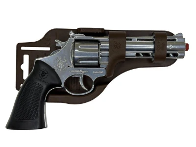 Hafotoys kovový kapslíkový revolver stříbrný