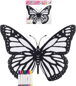Křídla motýlí na gumičku na záda kreativní set s 6 fixy k vybarvení