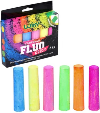 Křídy barevné chodníkové Fluo kulaté set 6ks v krabičce Křídy barevné chodníkové Fluo kulaté set 6ks v krabičce