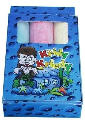 Křídy chodníkové barevné kulaté Set 3ks 3 barvy v krabičce na chodník Křídy chodníkové barevné kulaté Set 3ks 3 barvy v krabičce na chodník