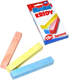 Křídy dětské školní set 12ks barevné v krabičce