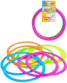 Kroužky Sun Fun barevné 27cm na skákání se zarážkami set 10ks na kartě