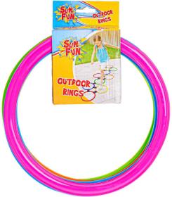 Kroužky Sun Fun barevné 27cm na skákání se zarážkami set 10ks na kartě