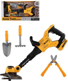 Křovinořez dětský set s doplňky dětské pracovní nářadí na baterie Světlo Zvuk