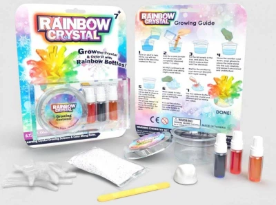 Krystal rostoucí duhový experimentální vědecký dětský set na kartě