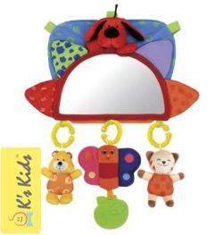 Ks Kids Baby návlek na opěrku se zrcátkem a závěsnými hračkami do auta