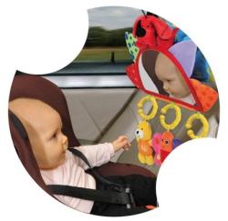 Ks Kids Baby návlek na opěrku se zrcátkem a závěsnými hračkami do auta