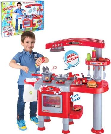 Kuchyňka dětská 81x33x83cm funkční set s nádobím a potravinami plast Kuchyňka dětská 81x33x83cm funkční set s nádobím a potravinami plast