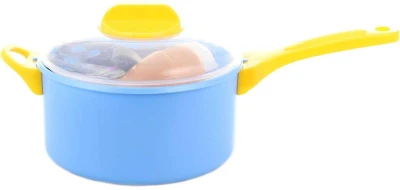 Kuchyňská dětská sada hrnec 28cm s náčiním a maketami potravin plast Kuchyňská dětská sada hrnec 28cm s náčiním a maketami potravin plast