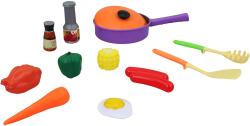 Kuchyňská sada barevné dětské nádobí + makety potravin plast