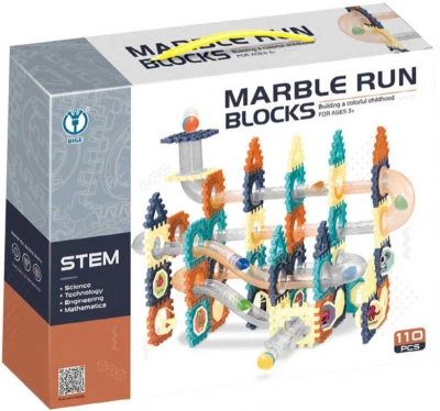 Kuličkodráha Marble Run Blocks 2D/3D stavebnica 110 dielikov v krabici Kuličkodráha Marble Run Blocks 2D/3D stavebnica 110 dielikov v krabici