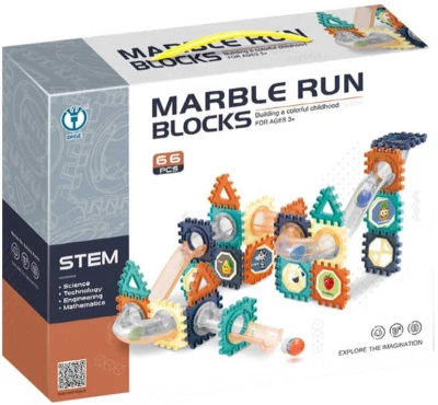 Kuličkodráha Marble Run Blocks 2D/3D stavebnice 66 dílků v krabici Kuličkodráha Marble Run Blocks 2D/3D stavebnice 66 dílků v krabici