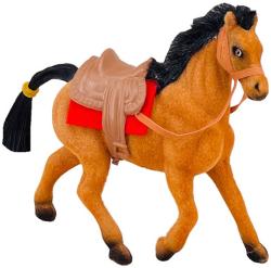 Kůň fliškový se sedlem a otěžemi 13cm dlouhá hříva flíska