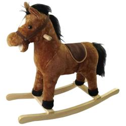 Kůň houpací hnědý plyšový 71 cm