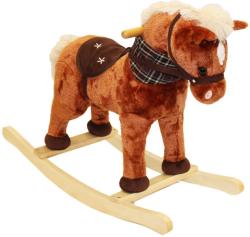 Kůň houpací hnědý s efekty 71x30x58cm hnědák na baterie dřevo/textil Zvuk