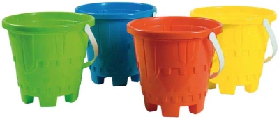 Kyblík barevný na písek formička 2v1 hrad 17cm 4 barvy plast