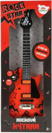 Kytara dětská rocková elektrická na baterie Světlo Zvuk (hudební nástroje)