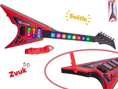 Kytara rocková elektrická 58cm na baterie Světlo Zvuk (hudební nástroje)