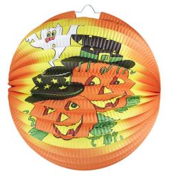 Lampion krčený potisk Koule Halloween 25 cm svíčka Lampion krčený potisk Koule Halloween 25 cm svíčka