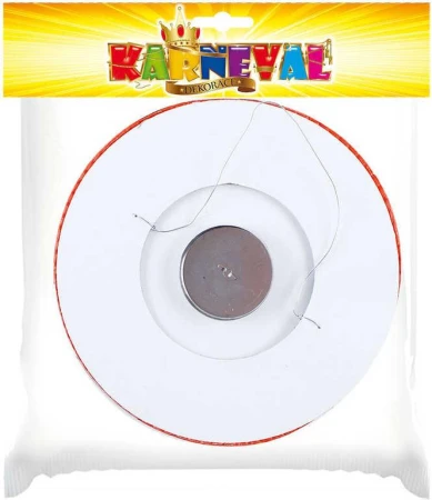 Lampión oválný červený Halloween duch papírový 15cm na svíčku