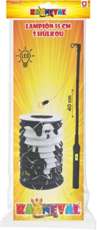 Lampion válec 15cm Halloween duch na svíčku / žárovku s hůlkou na baterie Světlo