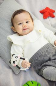 Lanco Medvídek Panda 10cm baby kousátko přírodní kaučuk pro miminko