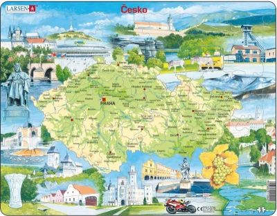 LARSEN Puzzle deskové vzdělávací Česká republika památky 78 dílků LARSEN Puzzle deskové vzdělávací Česká republika památky 78 dílků