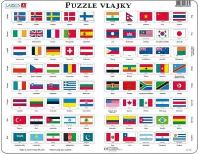 LARSEN Puzzle deskové vzdělávací Vlajky 80 dílků LARSEN Puzzle deskové vzdělávací Vlajky 80 dílků