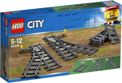 Lego CITY Výhybky a zahnuté koleje doplněk k vláčkodráze 60238 (stavebnice)