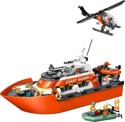 Lego CITY Záchranný člun pobřežní hlídky a vrtulník 60504 (stavebnice)