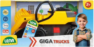 Lena Auto Bagr Giga Trucks žluto-černý plast 80cm na písek v krabici