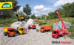 Lena Auto Bagr Giga Trucks žluto-černý plast 80cm na písek v krabici