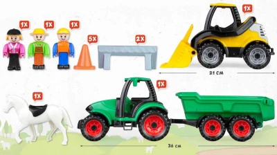 Lena Baby Truckies Farma set 2 pracovní vozidla s figurkami a doplňky