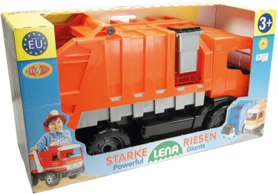 Lena GIGA TRUCKS Auto 2 osé funkční popeláři + 2 kontejnery na písek