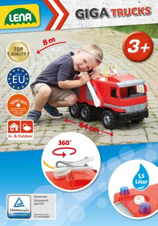 Lena GIGA TRUCKS Auto Mercedes hasiči s vodným delom strieka vodu
