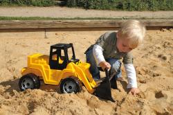 Lena Giga Trucks auto nakladač 62cm žluto-černý bagr na písek plast