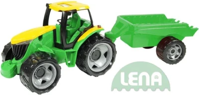 Lena Traktor plastový zelený set s přívěsem 94cm v krabici Lena Traktor plastový zelený set s přívěsem 94cm v krabici