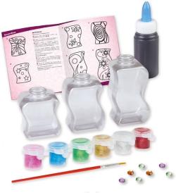 Lena Třpytivé vázy kreativní set s barvičkami malování na sklo