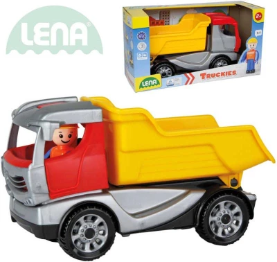Lena Truckies sklápěč 22cm set baby autíčko + panáček 01620 plast Lena Truckies sklápěč 22cm set baby autíčko + panáček 01620 plast