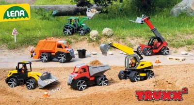 Lena TRUXX 2 auto hasiči funkční set s figurkou stříká vodu plast v krabici
