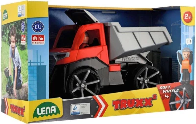 Lena TRUXX 2 auto nákladní sklápěčka funkční set s figurkou plast v krabici