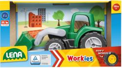 Lena Workies auto traktor baby 14cm pracovní stroj se lžící zelený plast